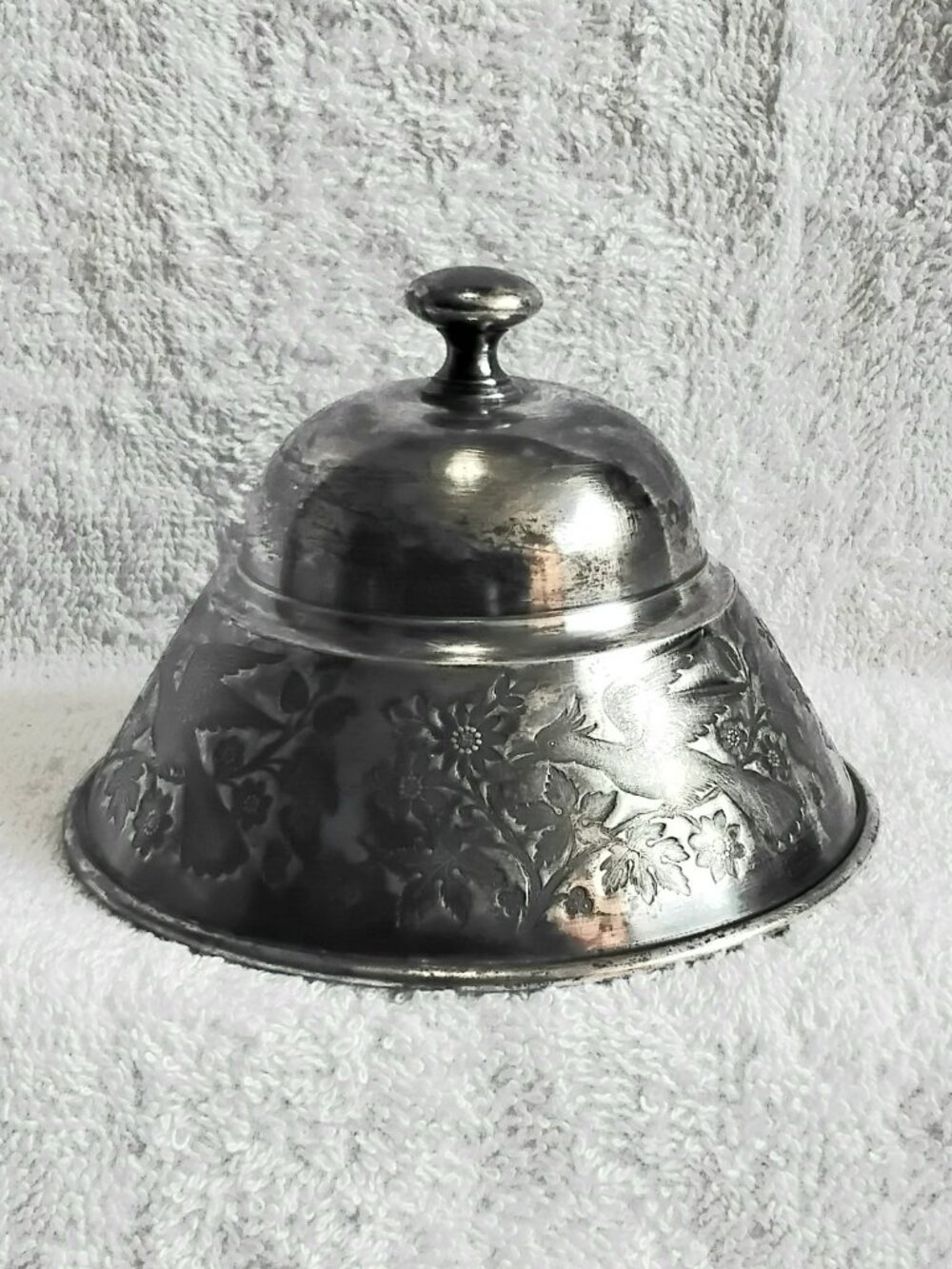 Antique Thick Silver Plated 3 1/2" x 5 1/2" Food Warmer/Cover to Hold in Heat!!